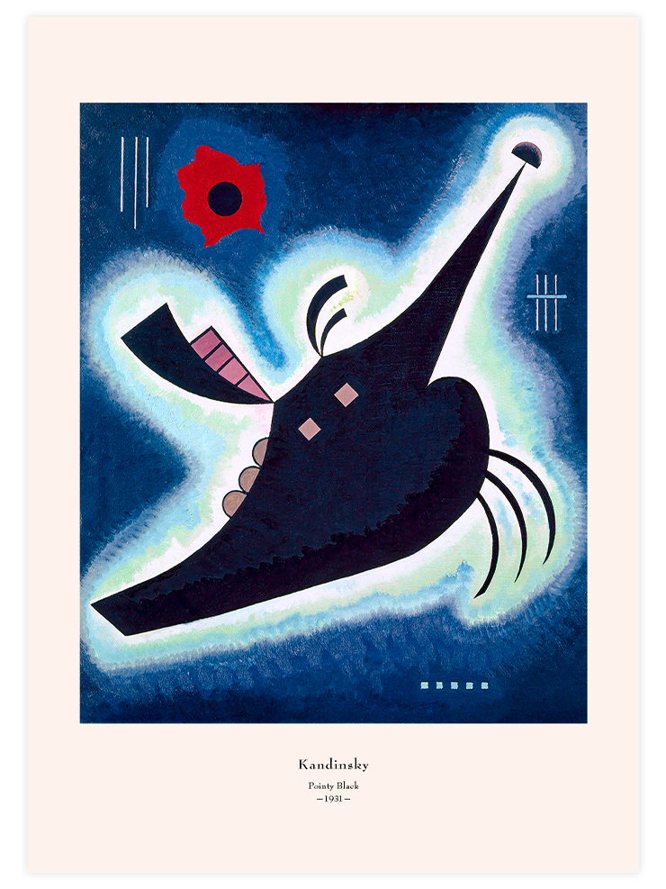 Kandinsky Pointy Black - Art Print