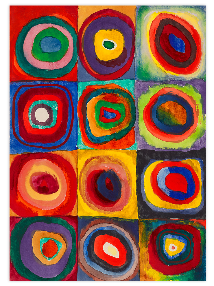 Kandinsky Squares with Concentric Circles - Art Print Ürün ana görseli