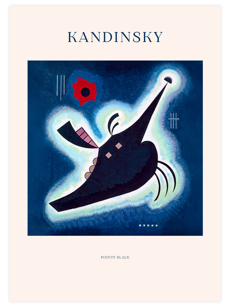 Kandinsky Sivri Siyah - Art Print