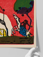 Kandinsky Two Riders against a Red Background - Art Print