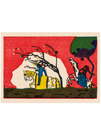 Kandinsky Two Riders against a Red Background - Art Print
