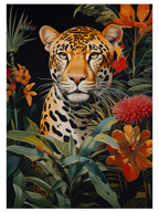Leopard & Flowers - Art Print