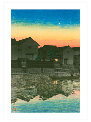 Kawase Crescent Moon at Matsue in Izumo - Art Print
