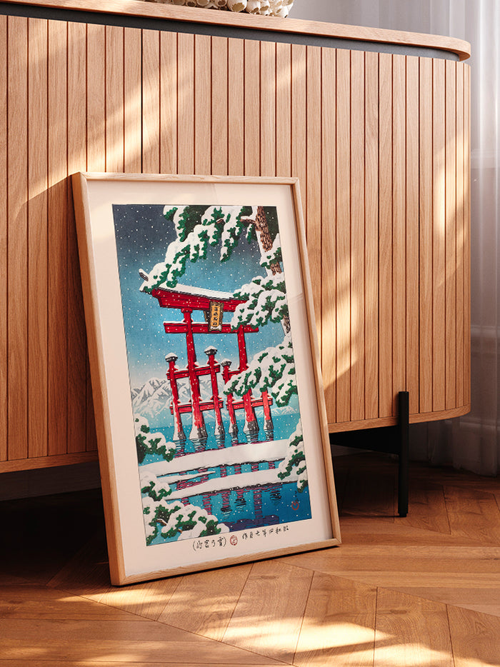 Kawase Miyajima in Snow - Art Print  Poster