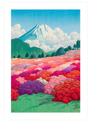 Kawase Mount Fuji from an Azalea Garden - Art Print