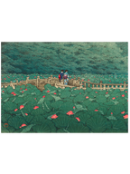 Kawase The Pond at Benten Shrine in Shiba - Art Print