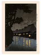Kawase Rainy Night at Maekawa - Art Print