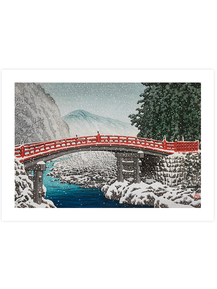 Kawase Snow at the Shinkyo Bridge, Nikko - Art Print