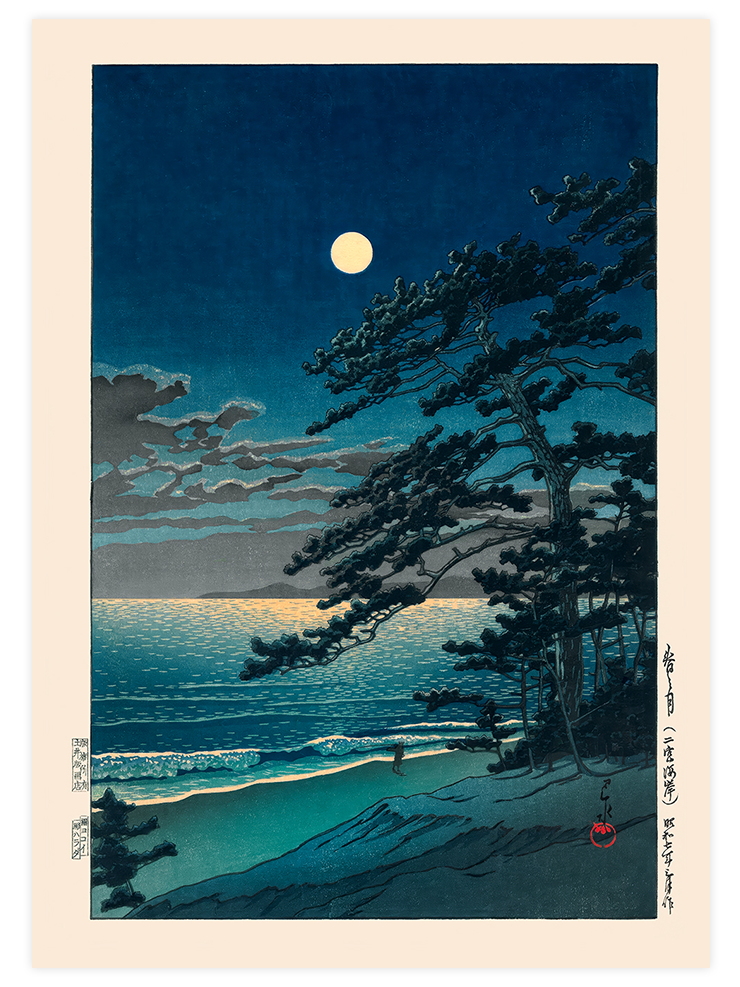 Kawase Spring Moon at Ninomiya Beach - Art Print Ürün ana görseli