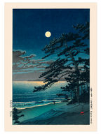 Kawase Spring Moon at Ninomiya Beach - Art Print