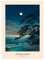 Kawase Spring Moon at Ninomiya Beach - Art Print