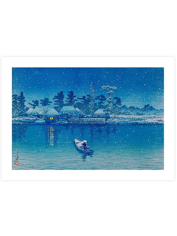 Kawase Ushibori in Snow - Art Print