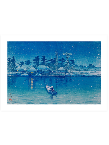Kawase Ushibori in Snow - Art Print