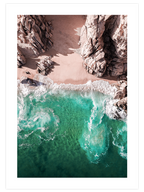 Kayalıklar ve Yeşil Deniz - Art Print