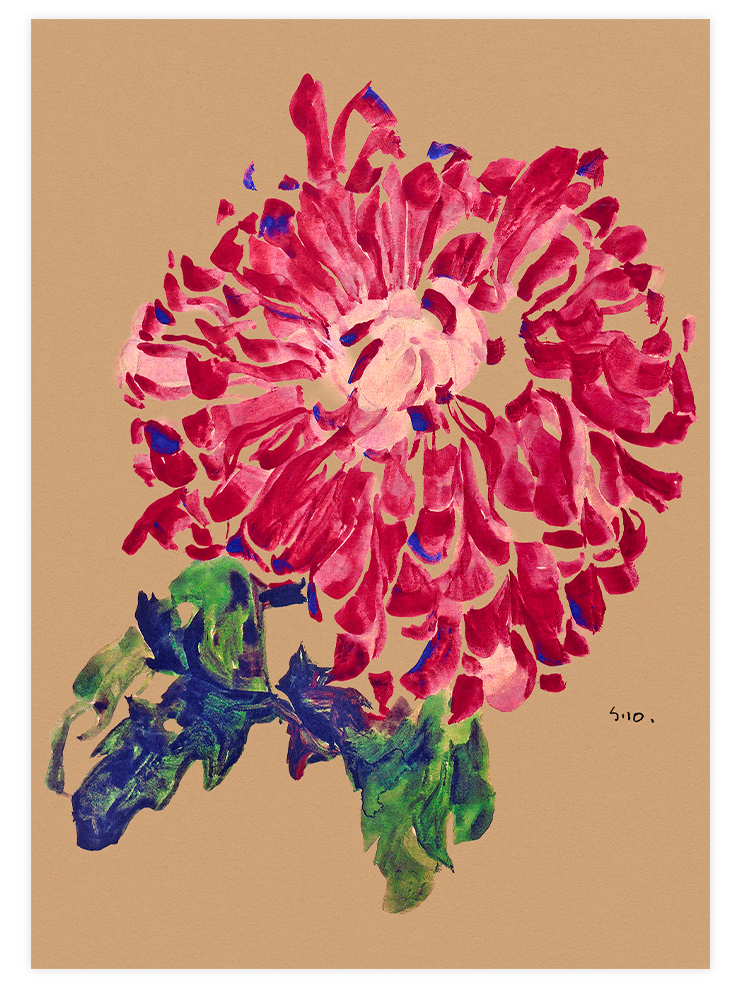Egon Schiele Red Chrysanthemum - Art Print Ürün ana görseli
