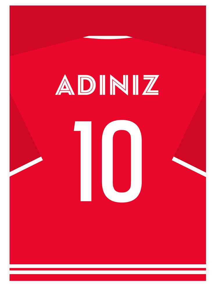 Futbol Forması Tek Renk Kişiye Özel - Art Print Çocuk Odası Poster