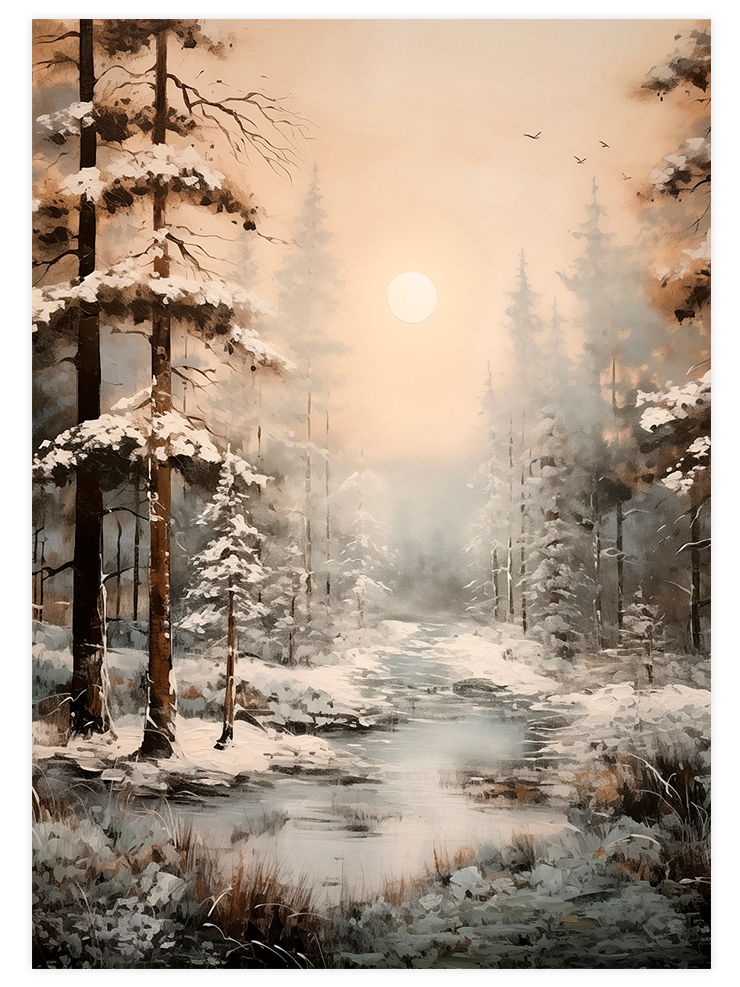 Kış Gün Batımı - Art Print Ürün ana görseli