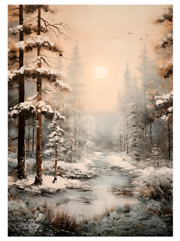 Kış Gün Batımı - Art Print