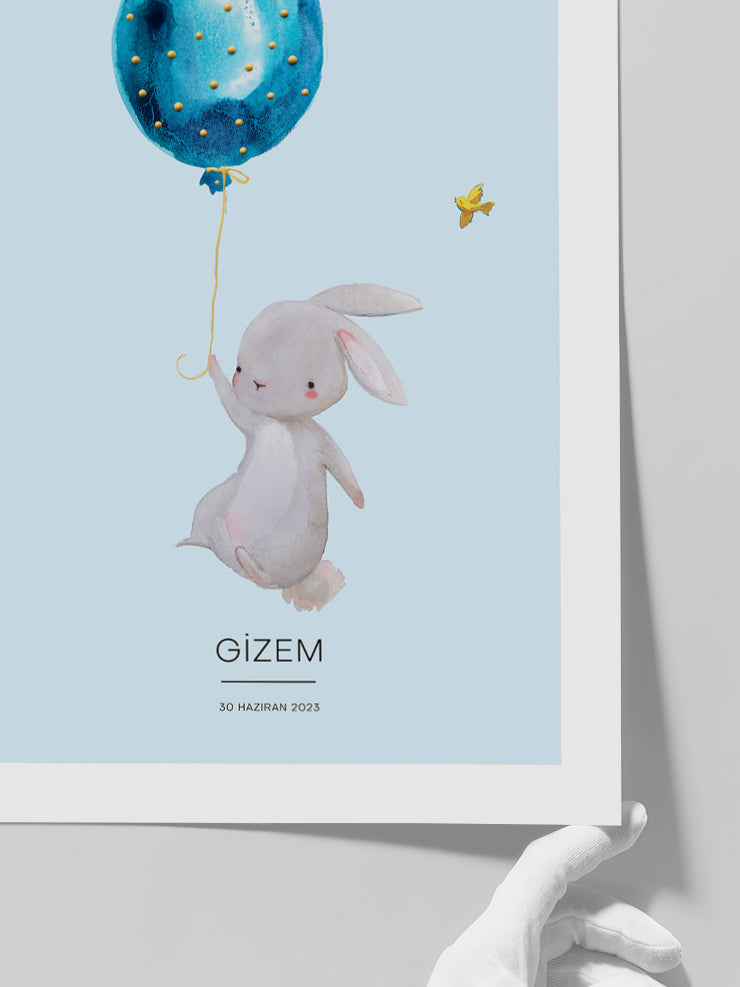Uçan Tavşan Kişiye Özel - Art Print  Poster