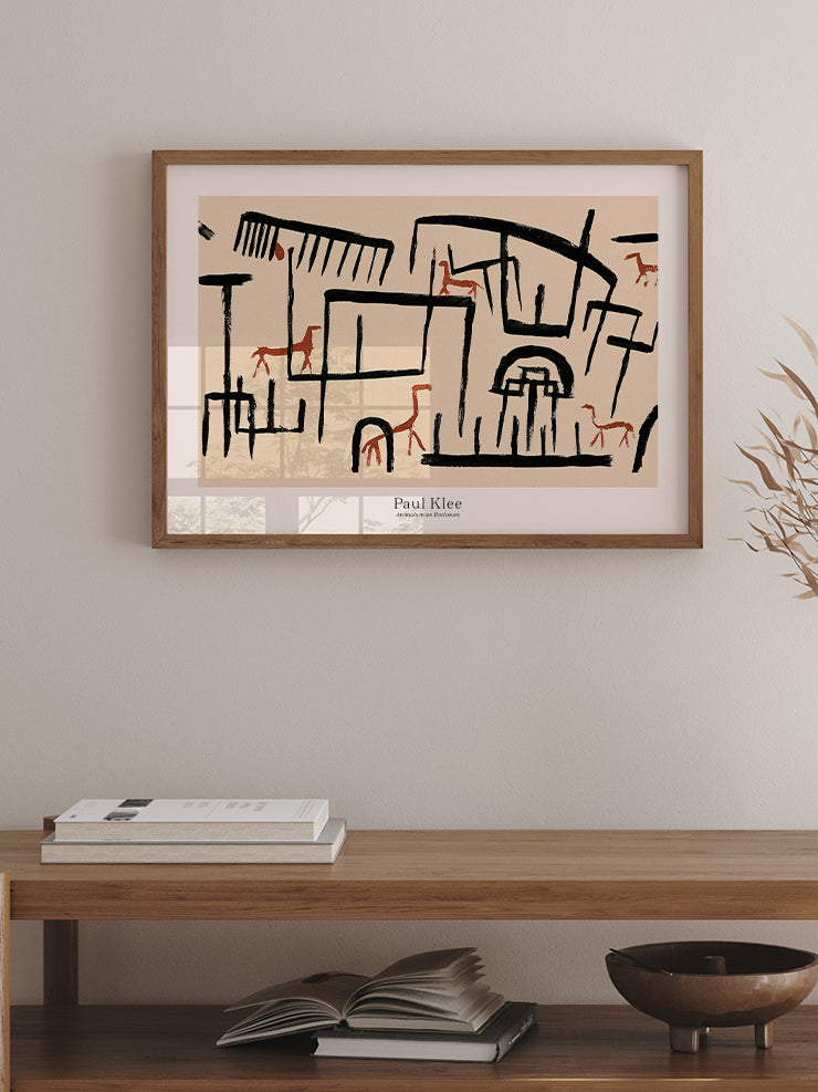 Klee Animals in an Enclosure - Art Print  Poster