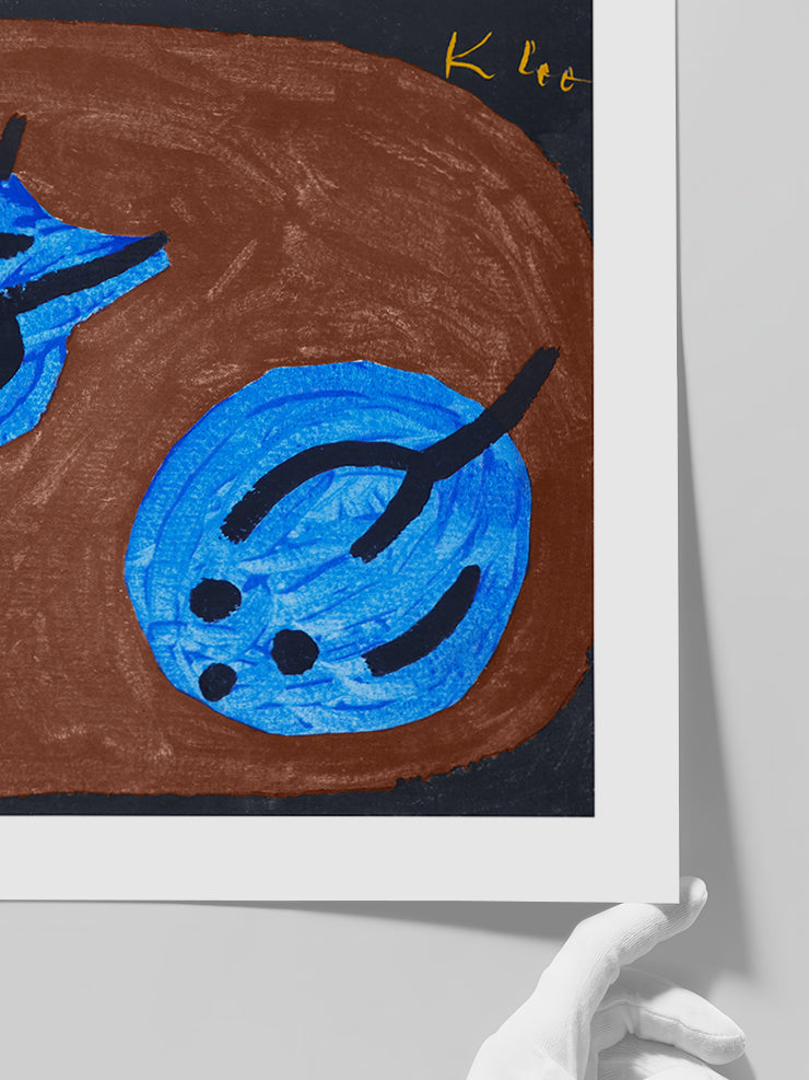 Klee Blue Bird Pumpkin - Art Print  Poster