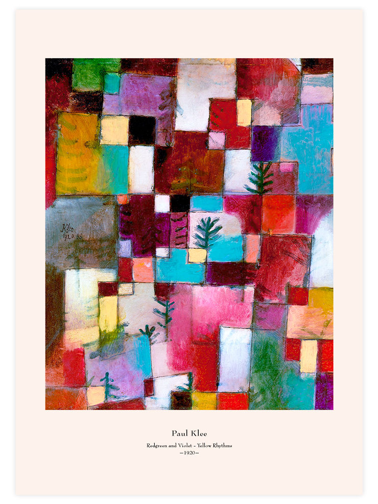 Klee Redgreen and Violet-Yellow Rhythms - Art Print