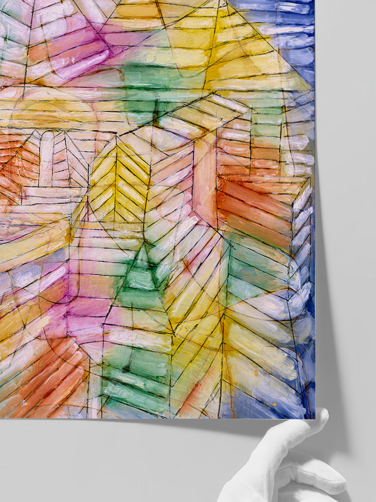 Klee Theater Mountain Construction - Art Print  Poster
