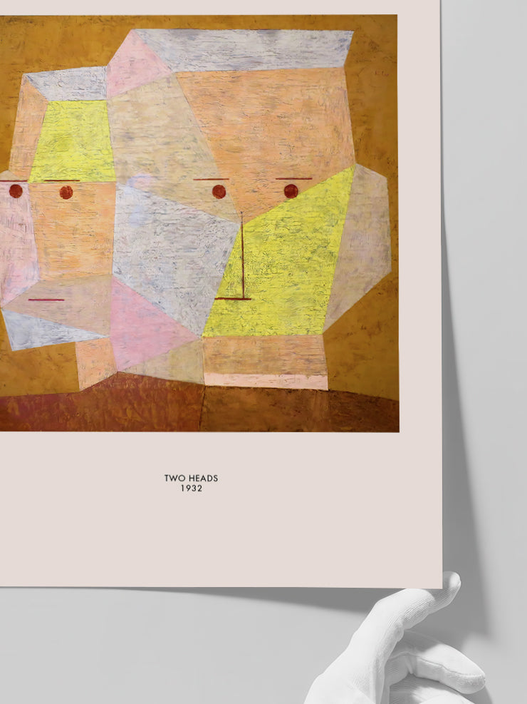 Klee Two Heads - Art Print  Poster
