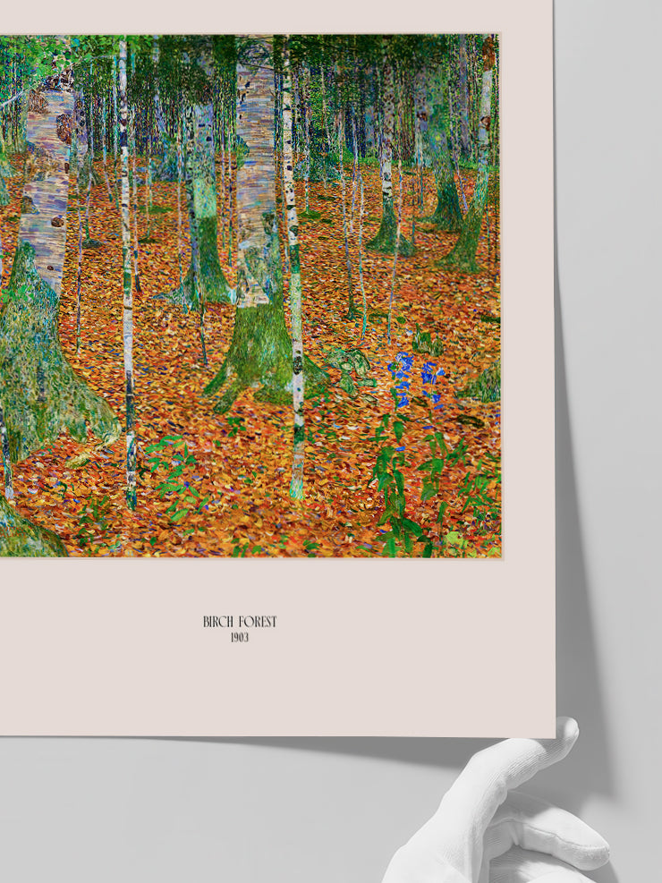 Gustav Klimt Birch Forest - Art Print  Poster