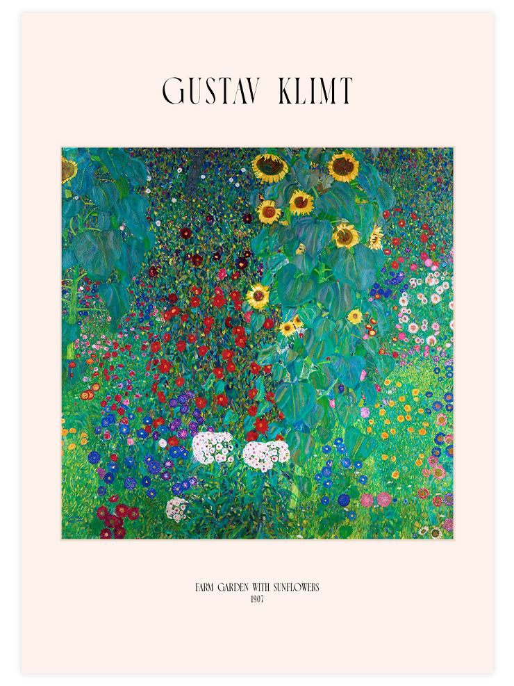 Klimt Farm Garden with Sunflowers - Art Print Ürün ana görseli