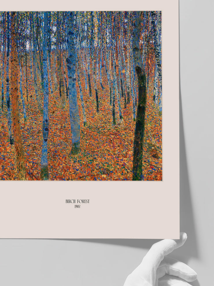 Gustav Klimt Birch Forest - Art Print  Poster