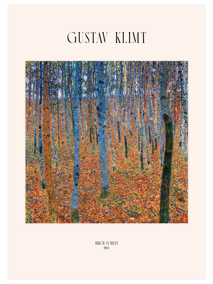 Gustav Klimt Birch Forest - Art Print