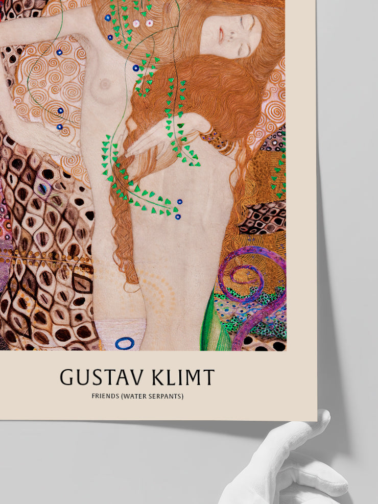 Klimt Arkadaşlar (Su Yılanları) - Art Print  Poster