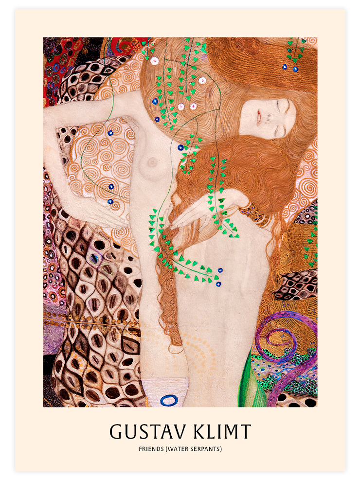 Klimt Arkadaşlar (Su Yılanları) - Art Print