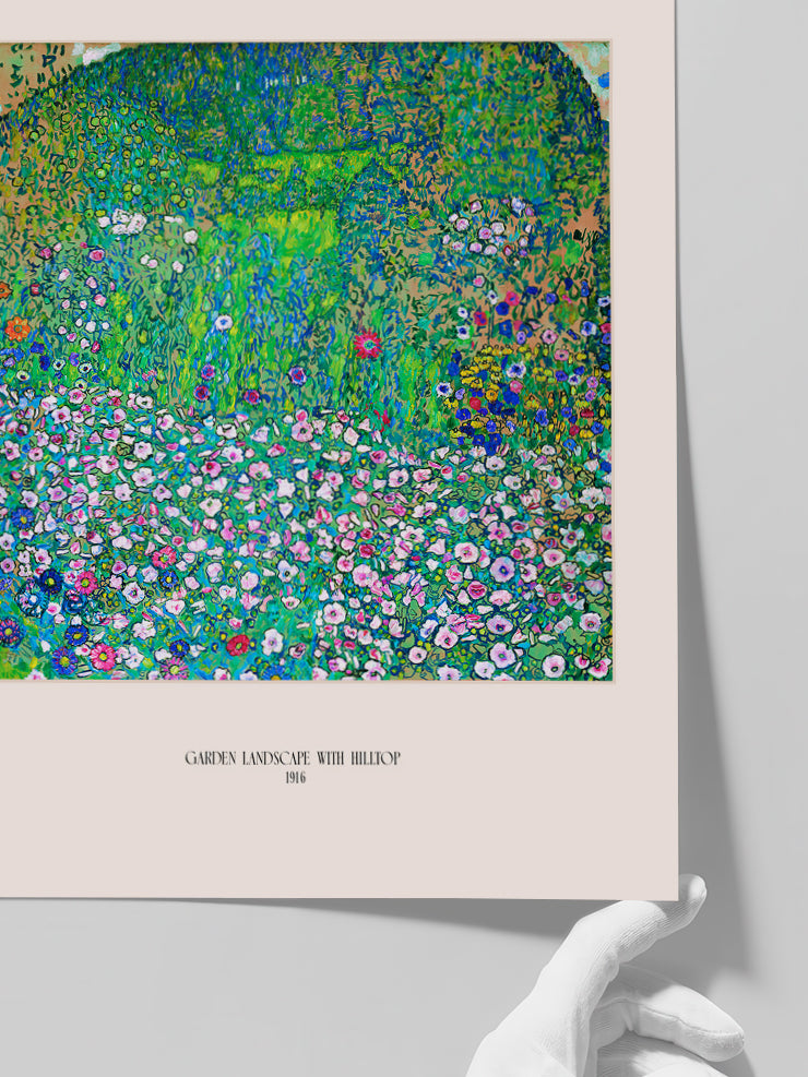 Klimt Garden Landscape with Hilltop - Art Print