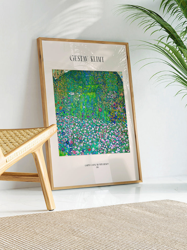 Klimt Garden Landscape with Hilltop - Art Print  Poster
