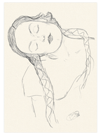 Klimt Yarım Çizilmiş Kadın Figürü - Art Print