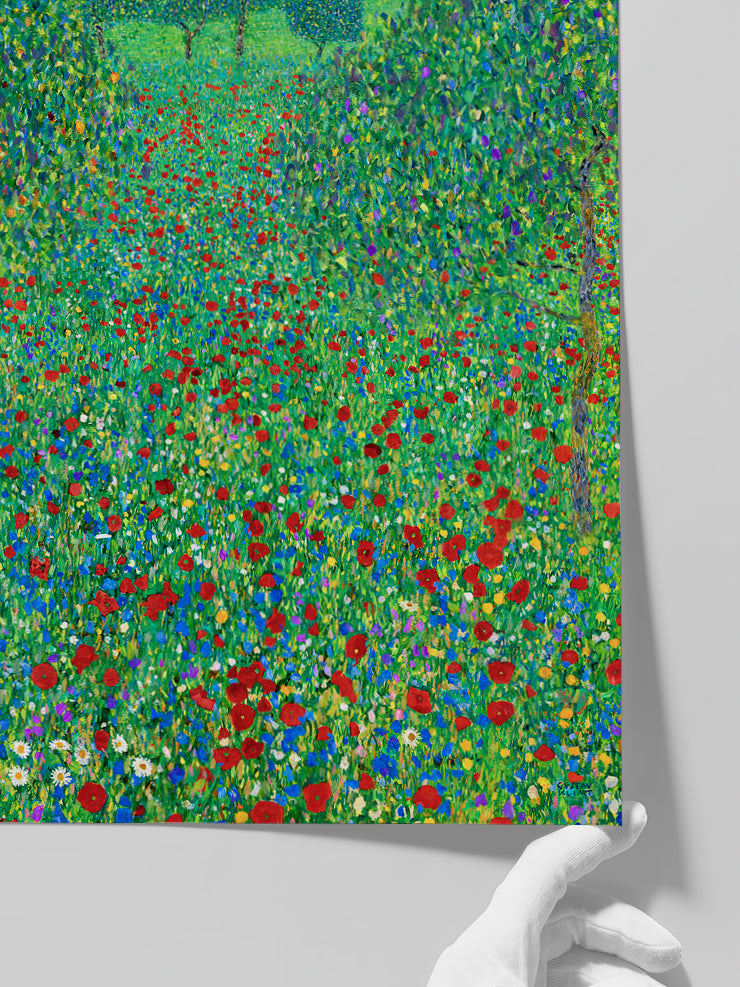 Gustav Klimt Poppy Field - Art Print
