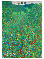 Gustav Klimt Poppy Field - Art Print