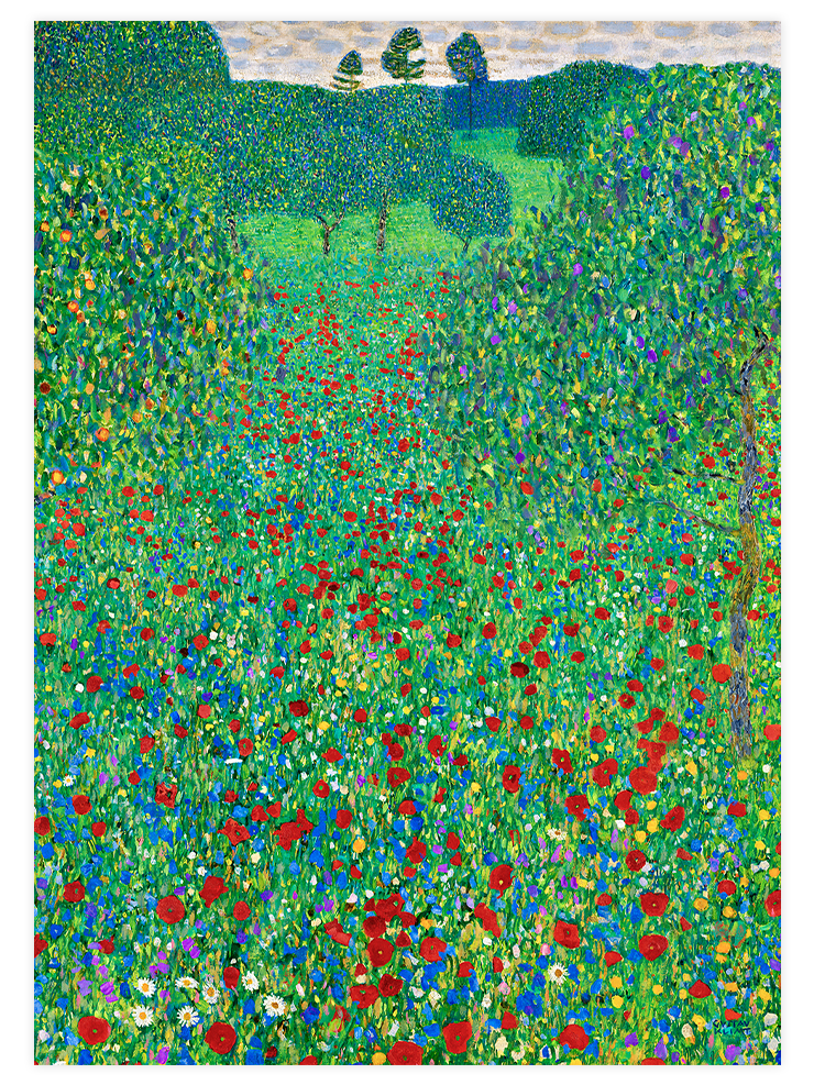 Gustav Klimt Poppy Field - Art Print