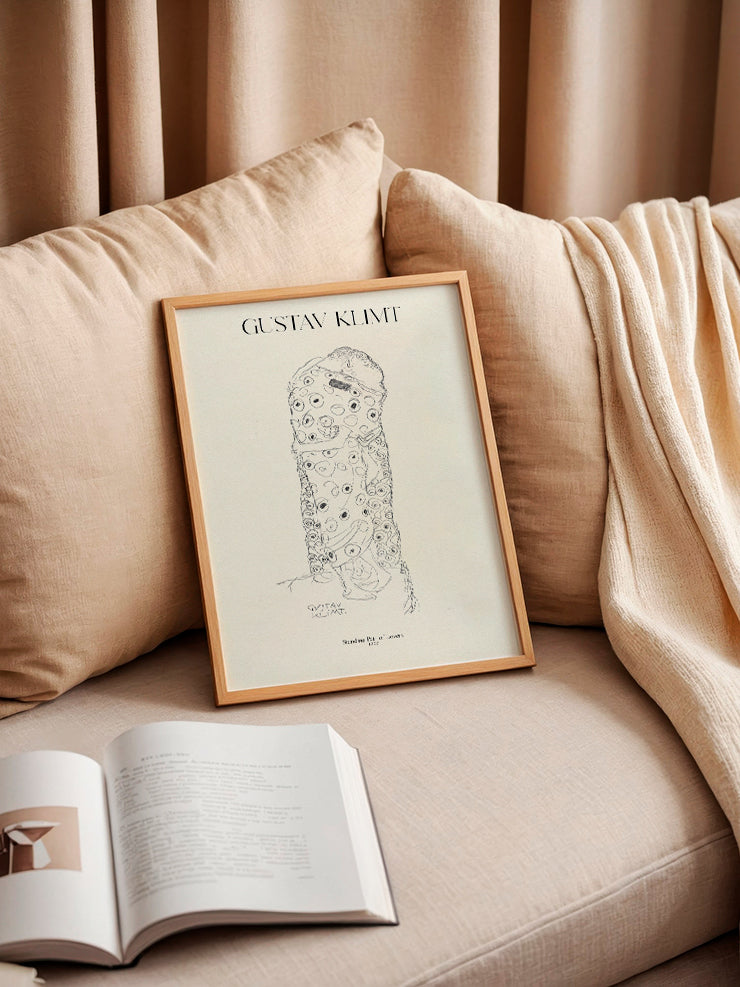 Klimt Standing Pair of Lovers - Art Print Ürün ikincil görseli