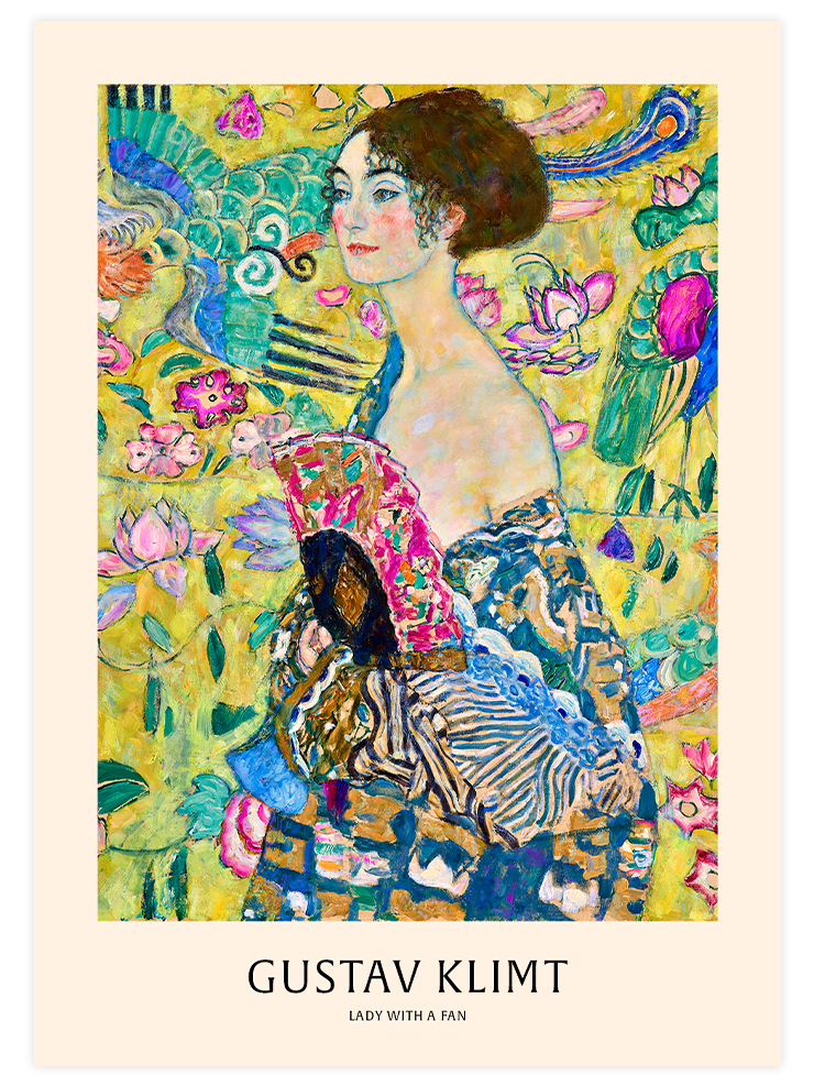Gustav Klimt Woman With Fan - Art Print