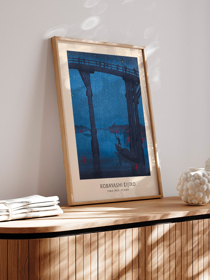 Kobayashi A High Bridge by Night - Art Print  Poster