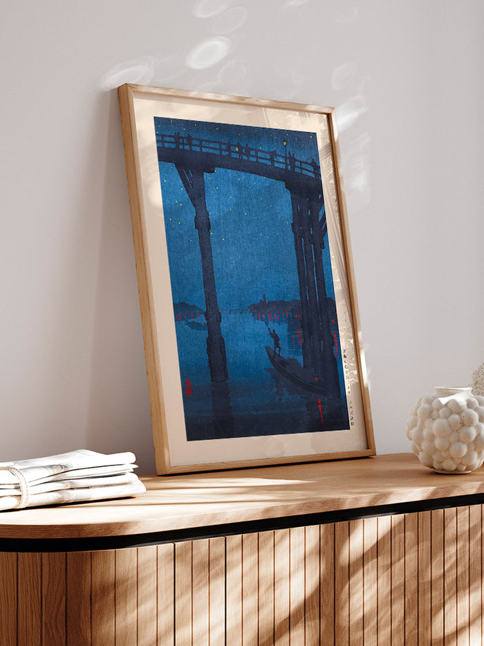 Kobayashi A High Bridge by Night - Art Print  Poster