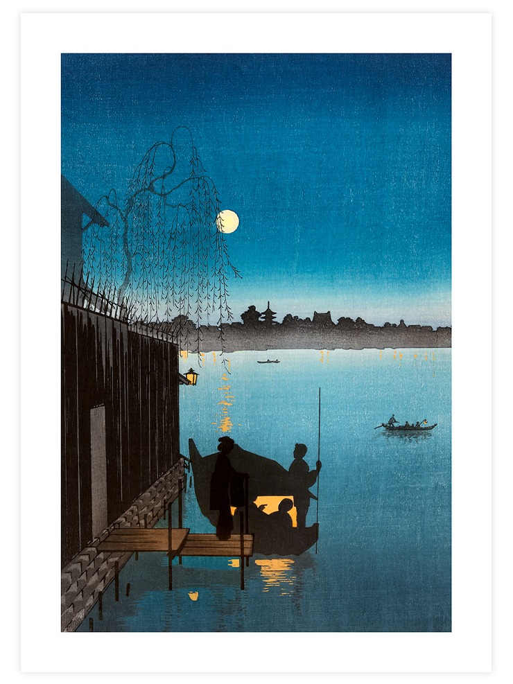 Kobayashi Evening Cool On Sumida - Art Print Ürün ana görseli