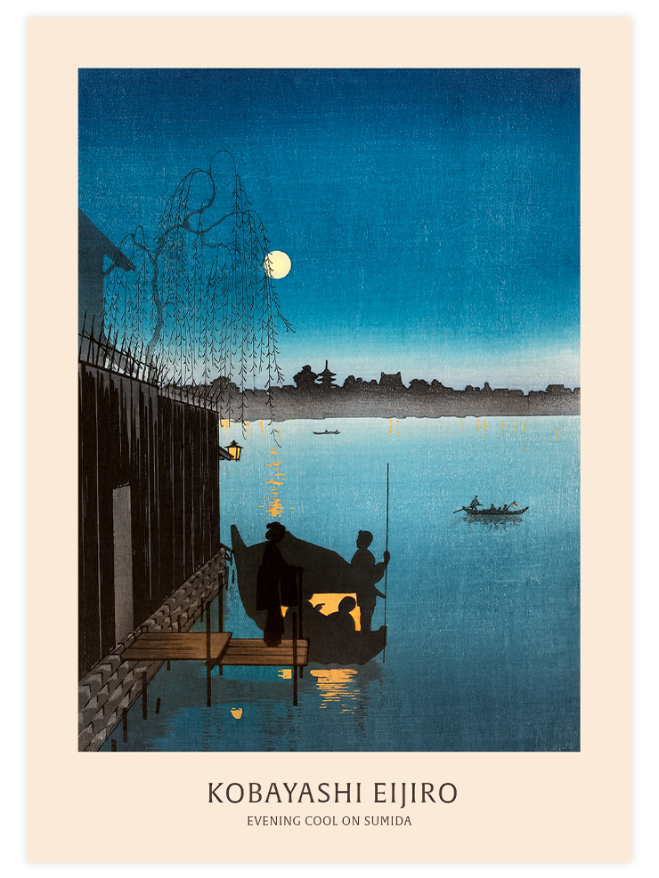 Kobayashi Evening Cool on Sumida - Art Print