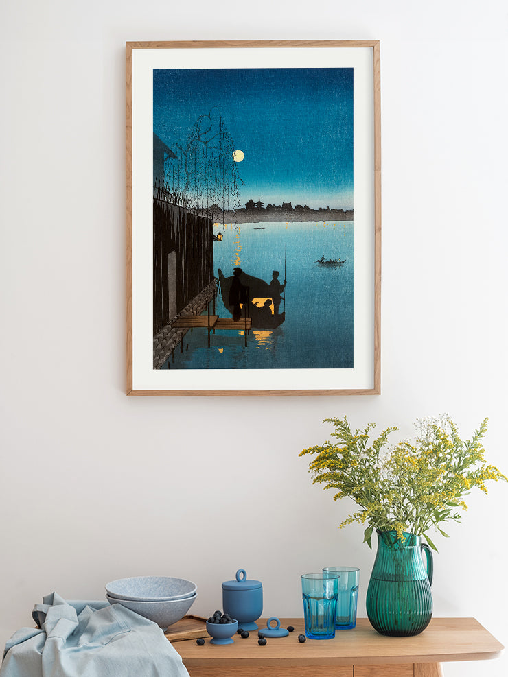 Kobayashi Evening Cool On Sumida - Art Print  Poster