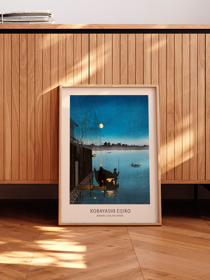 Kobayashi Evening Cool on Sumida - Art Print  Poster