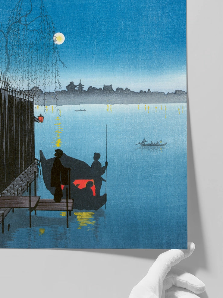 Kobayashi, Evening Cool on the Sumida River - Art Print  Poster