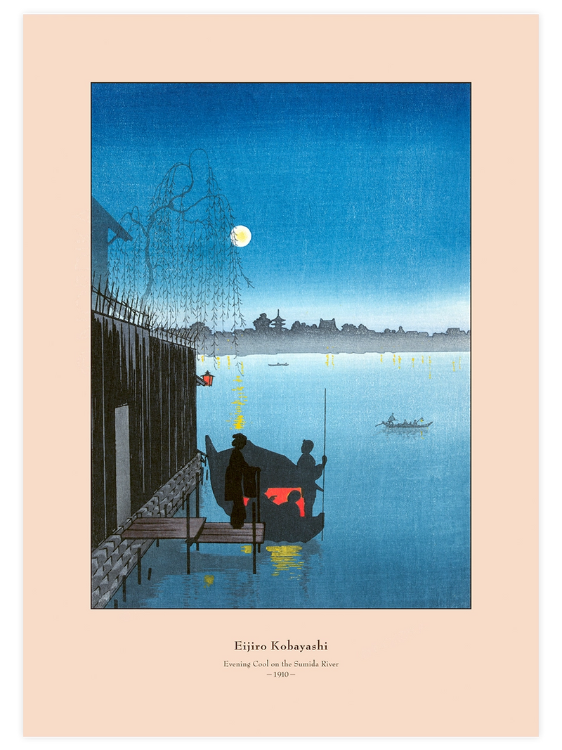 Kobayashi, Evening Cool on the Sumida River - Art Print Ünlü Ressamlar Poster